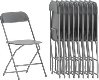 Flash Furniture Klappstuhl, Kunststoff, grau, Set of 10