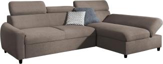 99rooms Litos Ecksofa Velours ESITO Beige Rechts mit