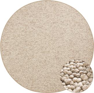 Woll-Optik Teppich Wolly - beige braun - 200 cm Durchmesser