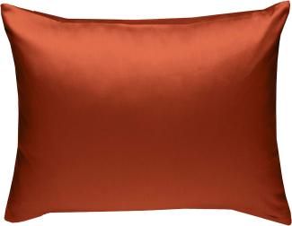 Bettwaesche-mit-Stil Mako-Satin / Baumwollsatin Bettwäsche uni / einfarbig orange Kissenbezug 70x90 cm