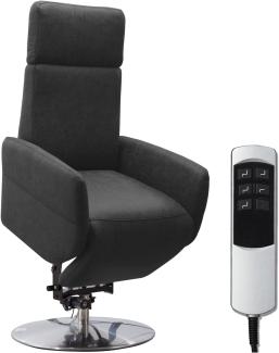 Cavadore TV-Sessel Cobra mit 2 E-Motoren und Aufstehhilfe / Elektrischer Fernsehsessel mit Fernbedienung / Relaxfunktion, Liegefunktion / bis 130 kg / M: 71 x 110 x 82 / Lederoptik Anthrazit