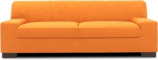 DOMO Collection Norma Sofa , 3-Sitzer Couch , 3er Garnitur, 212x85x74 cm , Stoff orange gelb