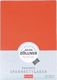 Julius Zöllner 8300149740 - Spannbetttuch Frottee für Kinderbett, Größe: 60x120 cm / 70x140 cm, Farbe: koralle