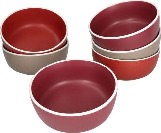 6er Set Bowl-Schale Liz 550ml Schüssel Sand Terracotta Rot Dessert Salatschüssel