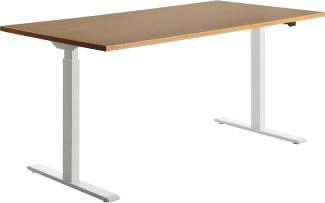 TOPSTAR | Schreibtisch | elektrisch höhenverstellbar | BxT 1600 x 800 mm | Platte Buche-Dekor | Gestell weiß