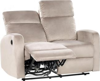 2-Sitzer Sofa Samtstoff taupe elektrisch verstellbar VERDAL