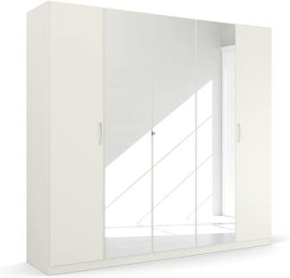 Rauch Möbel Pure by Quadra Spin Schrank Drehtürenschrank, Weiß, 5-trg. mit Spiegel, inkl. 3 Kleiderstangen, 3 Einlegeböden, BxHxT 226x210x54 cm
