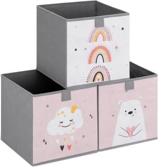 Navaris Aufbewahrungsbox Kinder Aufbewahrungsbox 3er Set - Wolke Motiv Kisten mit Griff (1 St)