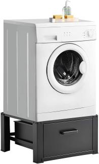 Unterschrank Comfrotixx Waschmaschinen-Untergestell mit Schublade mit 150 kg Schwarz en. casa