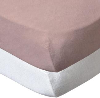 BabyCalin - Spannbettlaken, Weiß/Rosa, 70x140 cm (2er Pack)