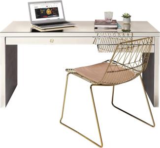 Kare Design Schreibtisch mit Schubladen, Champagner, 77,5 x 140 x 60,5 cm