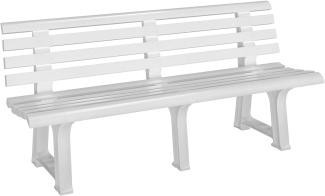 Casaria Gartenbank 3-Sitzer weiß 145 x 49 x 74