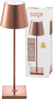 LED Tischleuchte, bronze, Touchdimmer, Akku, H 38 cm