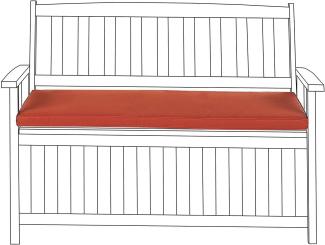 Auflage für Gartenbank Rot Polyester mit Befestigung Reißverschluss Einfarbig UV-Beständig Modern Outdoor Gartenausstattung Dickes Sitzkissen