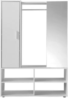 Garderobe Kompaktgarderobe für Diele und Flur in Weiß ca. 105 x 152 x 40 cm AUMA