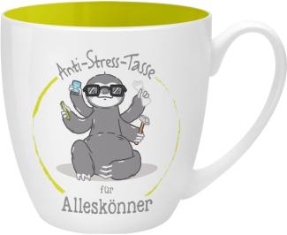 GRUSS & CO Anti-Stress-Tasse Motiv "Alleskönner" | Tasse mit Spruch, 45 cl, New Bone China | Geschenk lustig | 45513