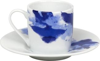 Könitz Seeing Blue Espresso Set, 2-tlg, Espresso Tasse, Becher, Untertasse, Porzellan, Blau, 85 ml, 11 5 053 2252