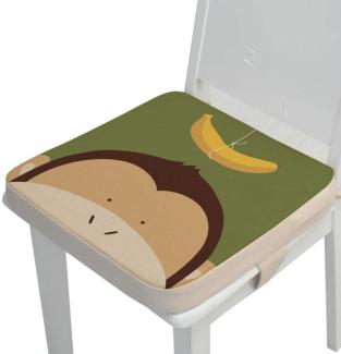 Kinder Sitzkissen Sitzerhöhung Stuhl, Fansu Baby Tragbar Sitzkissen Cartoon Design Quadratische Verstellbar Zerlegbar Kleinkinder Esszimmerstuhl ErhöHen Pad Esszimmer Boostersitze (Affe,40*40*5cm)