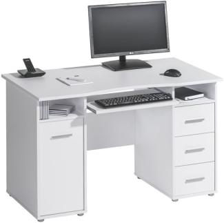MAJA Möbel Office EINZELMODELLE Schreib-und Computertische, Holzwerkstoff melaminharzbeschichtet, ICY-weiß, ca. 120x75x67 cm