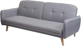 Schlafsofa HWC-J18, Couch Klappsofa Gästebett Bettsofa, Schlaffunktion Stoff/Textil 185cm ~ grau