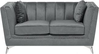 2-Sitzer Sofa Samtstoff grau GAULA