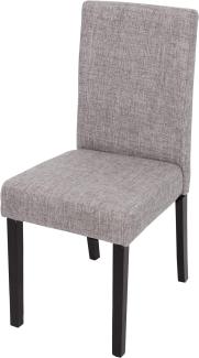 Esszimmerstuhl Littau, Küchenstuhl Stuhl, Stoff/Textil ~ grau, dunkle Beine