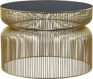 Couchtisch Ø 70x48 cm Gold/Schwarz aus Metall und Glas WOMO-Design