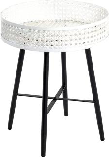 HAKU Möbel Beistelltisch, Stahl, schwarz-beige, Ø 38 x 47 cm