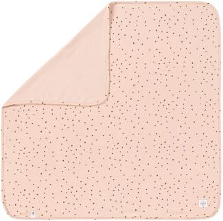 LÄSSIG Baby Schmusedecke Kuscheldecke GOTS zertifiziert weich/Interlock Baby Blanket 80 x 80 cm Dots powder pink