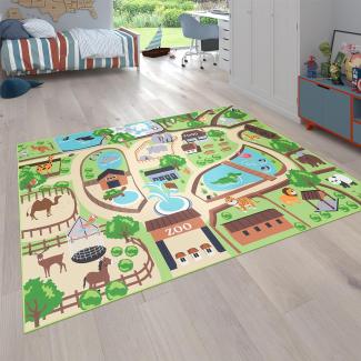 Paco Home Kinderteppich Teppich Kinderzimmer Spielteppich Junge Mädchen Modern rutschfest, Grösse:120x160 cm, Farbe:Beige