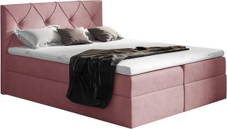 Stylefy 'Arian' Boxspringbett Velours Lila 180 x 200 cm