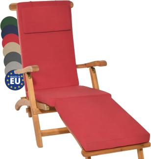 Beautissu Deckchair Auflage LoftLux DC 175x45x5 cm Rot, 175x45x5 cm
