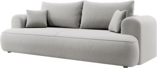 Selsey Sofa Schlafsofa Couch Mit Stauraum Schlaffunktion 3 Sitzer Pflegeleicht Polyurethanschaum Veloursoptik Grau OVO