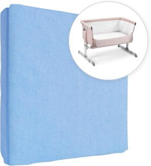 Jersey 100% Baumwolle Spannbettlaken für 83 x 50 cm Baby Co-Sleeper Kinderbett Matratze (Blau)