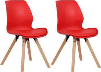 2er Set Stuhl Luna Kunststoff (Farbe: rot)