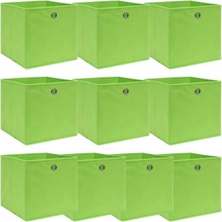 Aufbewahrungsboxen 10 Stk. Grün 32×32×32 cm Stoff