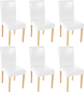 6er-Set Esszimmerstuhl Stuhl Küchenstuhl Littau ~ Kunstleder, weiß, helle Beine