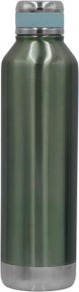 Steuber Edelstahl Thermoflasche 750 ml grün mit Silikon-Manschette, doppelwandig für lange heiße & kalte Getränke