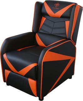 DELTACO GAMING Gaming und Relax-Sessel Spielesessel aus Kunstleder, Fußschemel, zurücklehnen, bis zu 140 kg), 90,5 x 101,5 x 63,5 cm