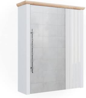 Vicco Spiegelschrank Nino für Badezimmer Weiß-Artisan, Badschrank mit 3 Ablagen