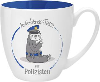 GRUSS & CO Anti-Stress-Tasse Motiv "Polizisten" | Tasse mit Spruch, 45 cl, New Bone China | Geschenk lustig | 45498