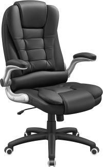 SONGMICS Racing Stuhl Bürostuhl Gaming Stuhl Chefsessel Drehstuhl PU, schwarz, OBG51B