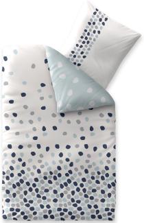 CelinaTex Fashion Bettwäsche 155x220 cm 2teilig Baumwolle Iris Punkte Weiß Blau Grau