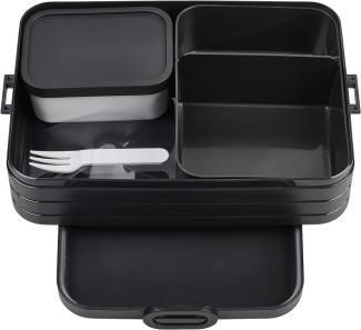 Mepal - Lunchbox Take A break large - Brotdose mit Fächern - Geeignet fur bis zu 8 butterbrote - Ideal für mealprep - 1500 ml - Nordic black