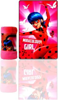 Miraculous Ladybug Kids Polarfleecedecke, Kinder Decke 100 x 150 cm, rot - pink 100% Polyester