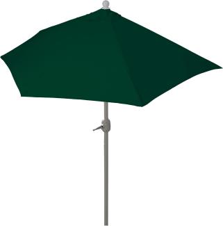 Sonnenschirm halbrund Parla, Halbschirm Balkonschirm, UV 50+ Polyester/Alu 3kg ~ 300cm grün ohne Ständer