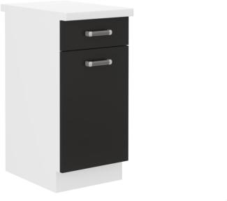 Küchenunterschrank mit Arbeitsplatte EPSILON 40D 1S 1F ZB, 40x82x60, schwarz/weiß