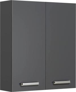 Pelipal Badezimmer Hängeschrank; 311 in Grau-Anthrazit, Glanz, 60 cm breit | Bad Wandschrank; mit 2 Türen und 2 Glas-Einlegeböden