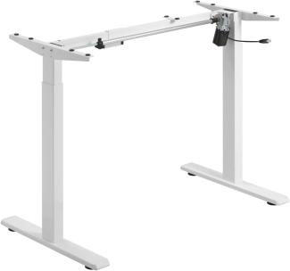 HOKO® Comfort elektrische höhenverstellbarer Schreibtisch mit Kollisionschutz Tischfüße 1 Motor Tischgestell mit 2-Fach Hebe Beine Touch Memory Speicher Steuerung Weiß