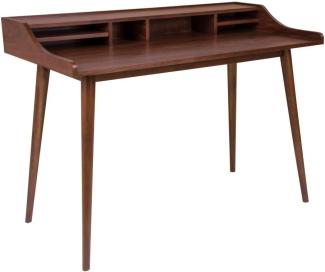 Schreibtisch >Hellerup< in Braun, Nussbaum - 120x88x60cm (BxHxT)